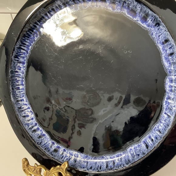 VTG Large Blue Mountain Pottery Cobalt Blue Granite Platter Underplate - Picture 6 of 6
